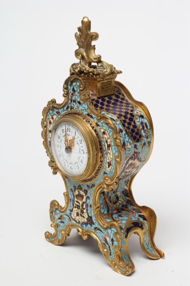 A FRENCH CHAMPLEVE CASED MANTEL CLOCK Image