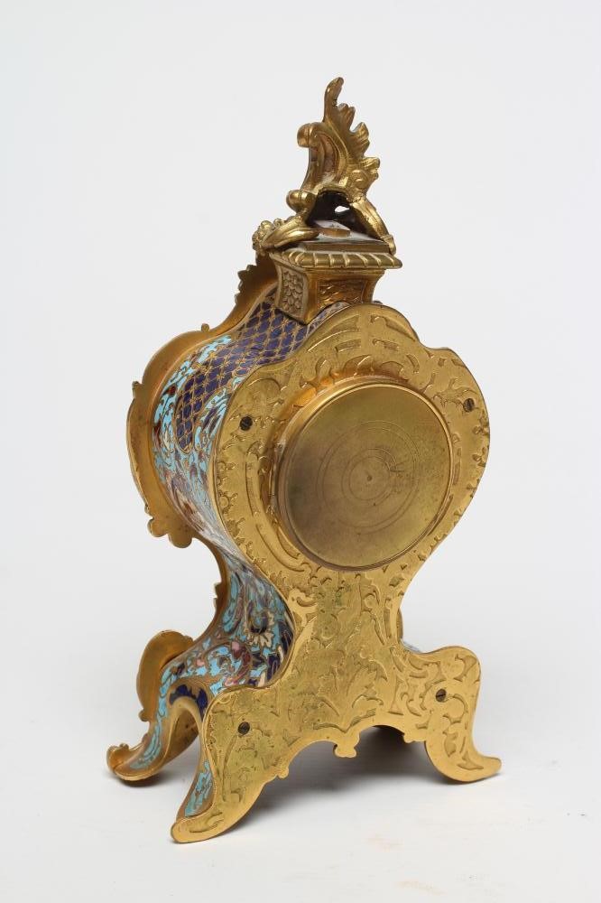 A FRENCH CHAMPLEVE CASED MANTEL CLOCK Image