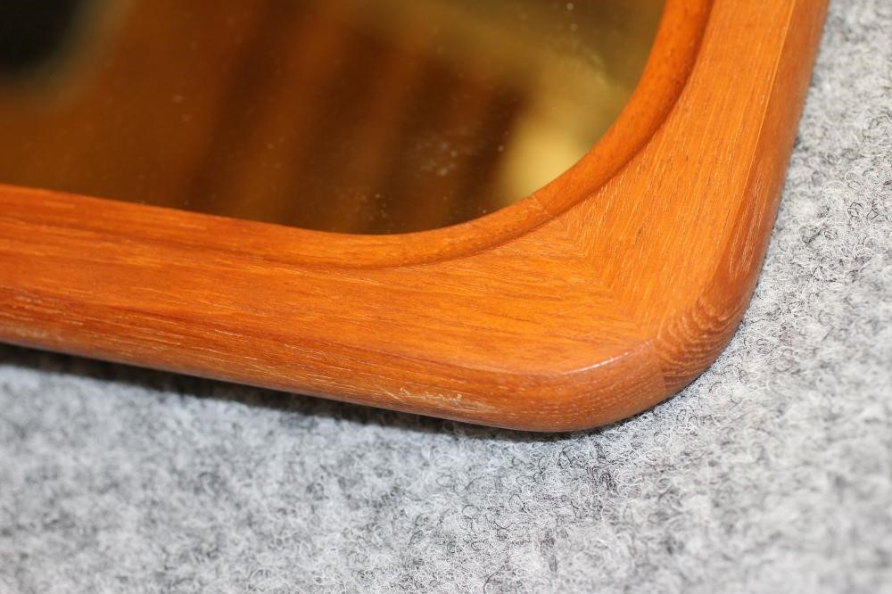 A DANISH DESIGN TEAK FRAMED WALL MIRROR Image