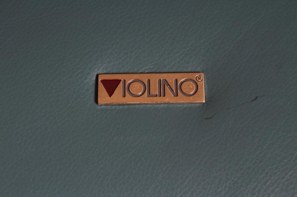 A VIOLINO TEAL BLUE LEATHER ARMCHAIR Image