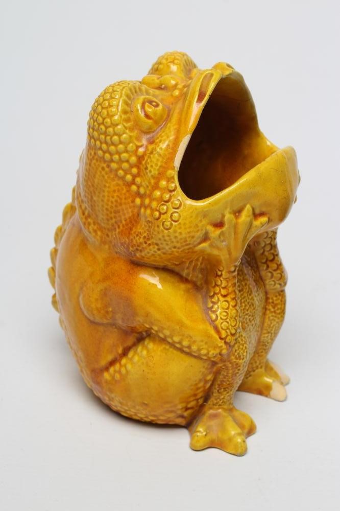 TWO BURMANTOFTS POTTERY TOAD SPOON WARMERS Image