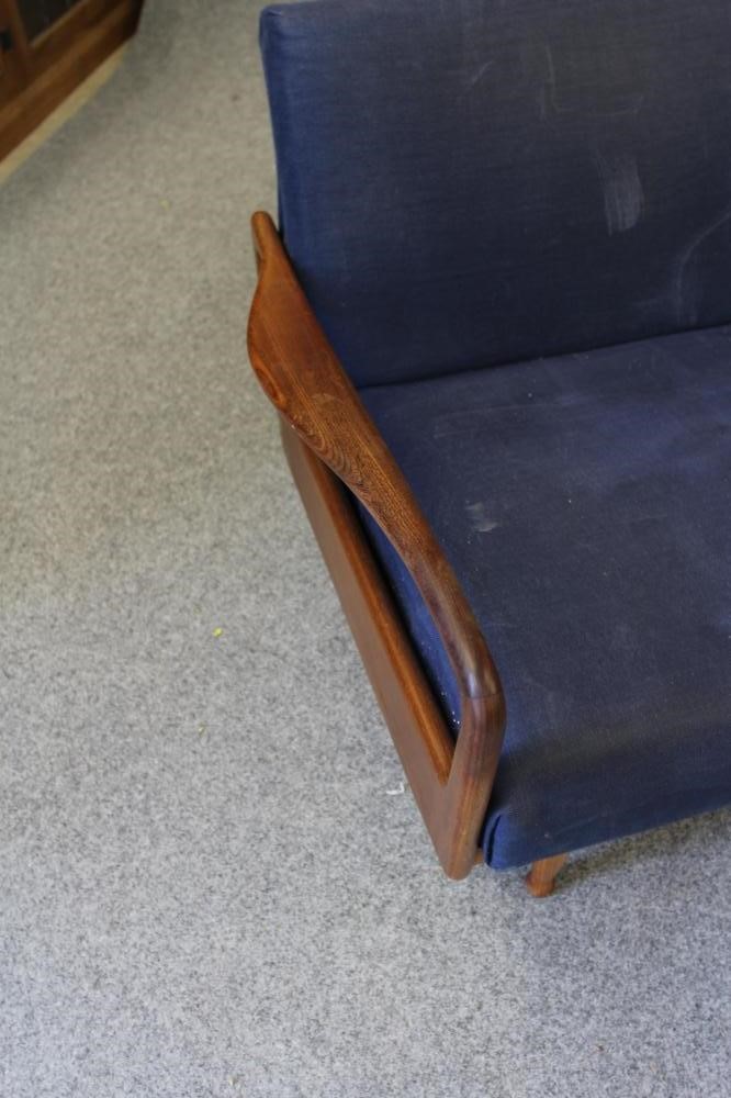 A MID CENTURY SCANDINAVIAN DESIGN TEAK FRAMED SOFA BED Image