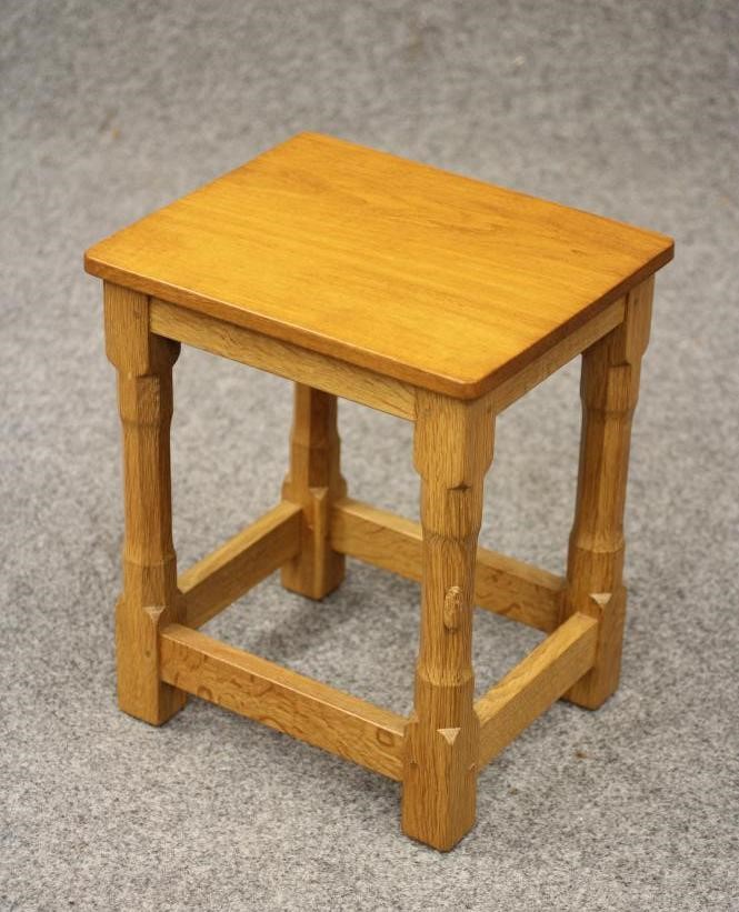 A PETER HEAP ADZED OAK STOOL Image