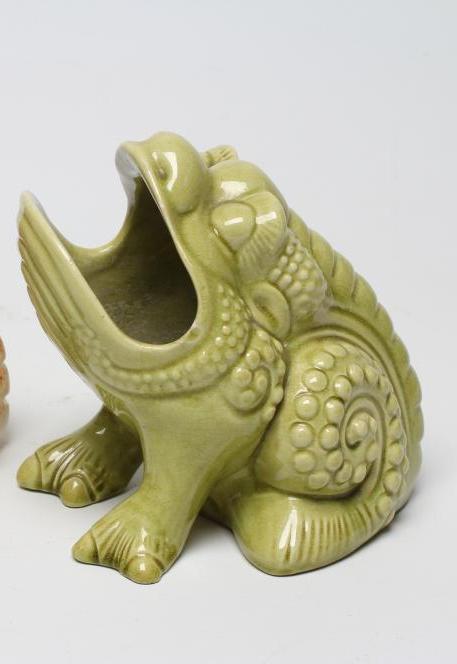 TWO BURMANTOFTS POTTERY SPOON WARMERS Image