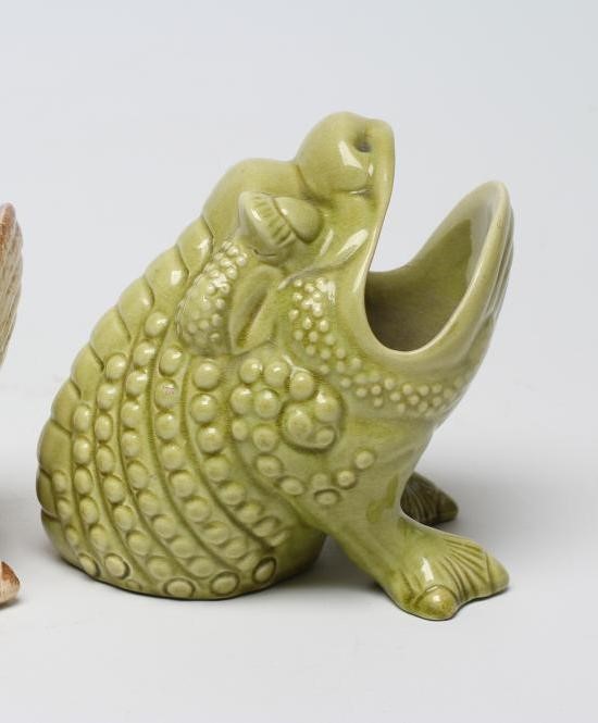 TWO BURMANTOFTS POTTERY SPOON WARMERS Image