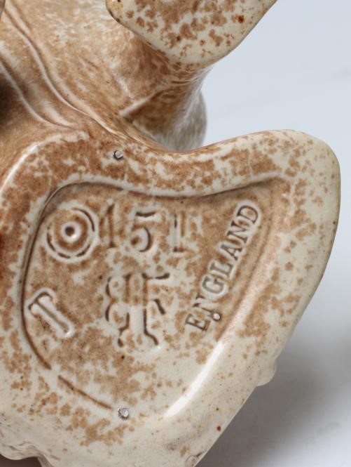 A BURMANTOFTS SALTGLAZE STONEWARE TOAD SPOON WARMER Image