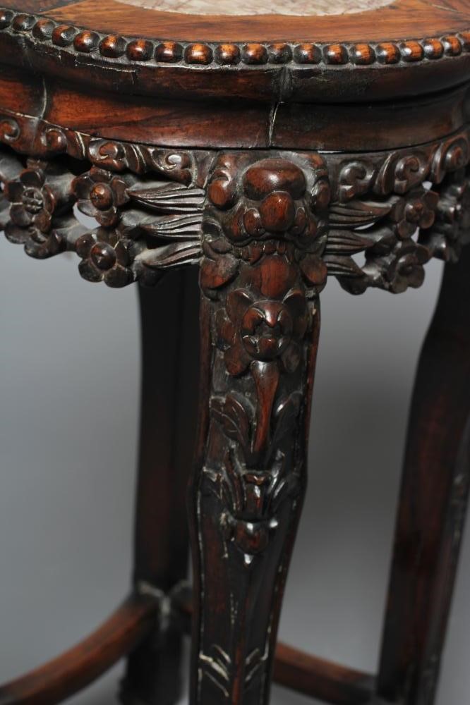 A CHINESE PADOUK WOOD JARDINIERE STAND Image