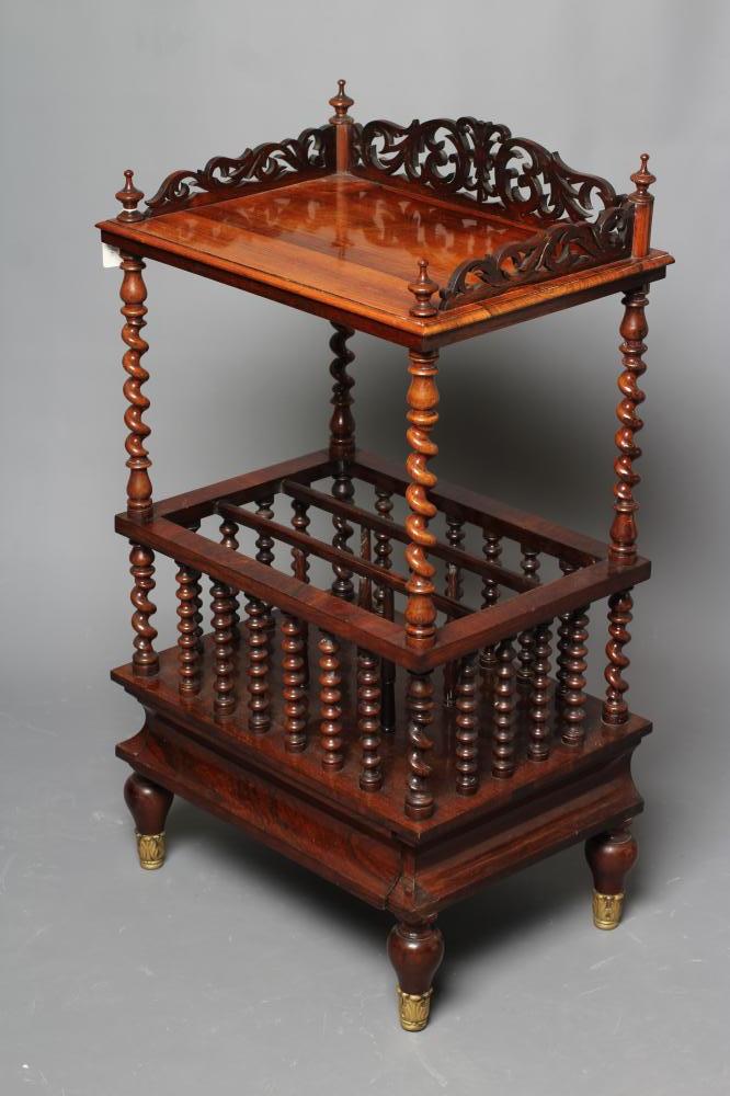 A VICTORIAN ROSEWOOD CANTERBURY WHATNOT Image