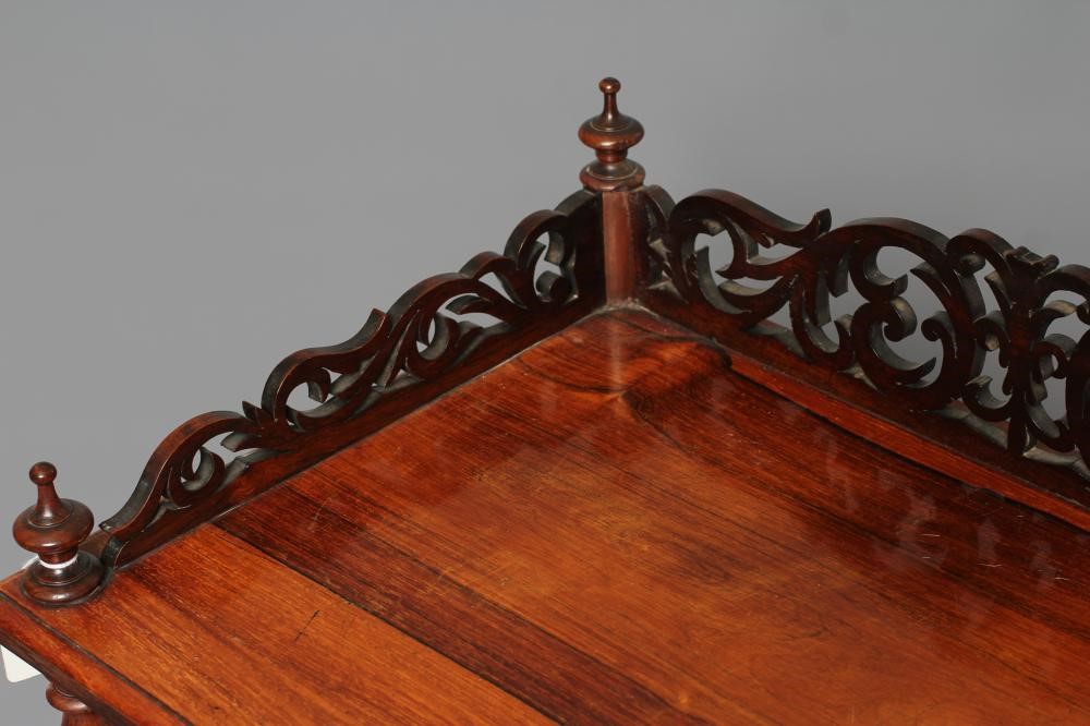 A VICTORIAN ROSEWOOD CANTERBURY WHATNOT Image