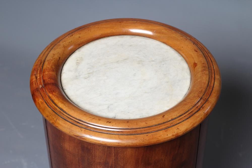 A VICTORIAN MAHOGANY CYLINDRICAL BEDSIDE CUPBOARD Image