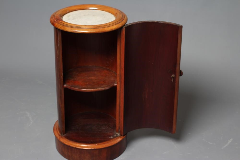 A VICTORIAN MAHOGANY CYLINDRICAL BEDSIDE CUPBOARD Image
