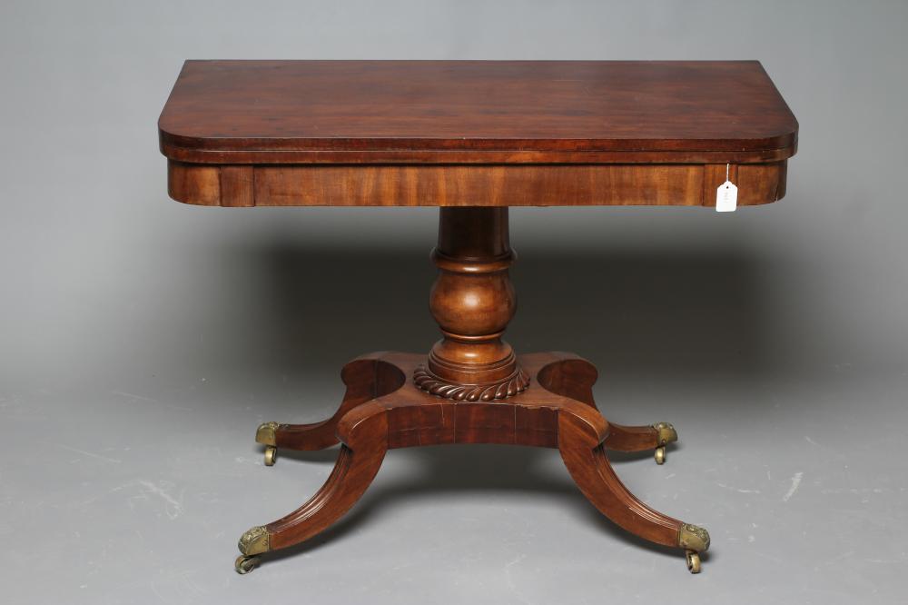 A GEORGIAN MAHOGANY FOLDING TEA TABLE Image