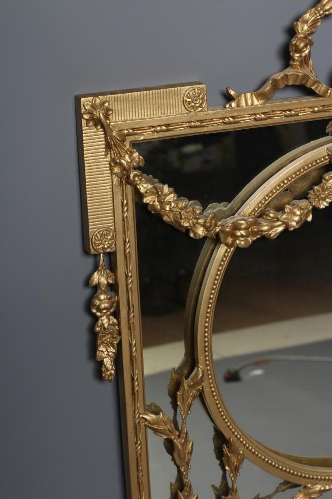 AN EDWARDIAN GILT GESSO PIER GLASS Image