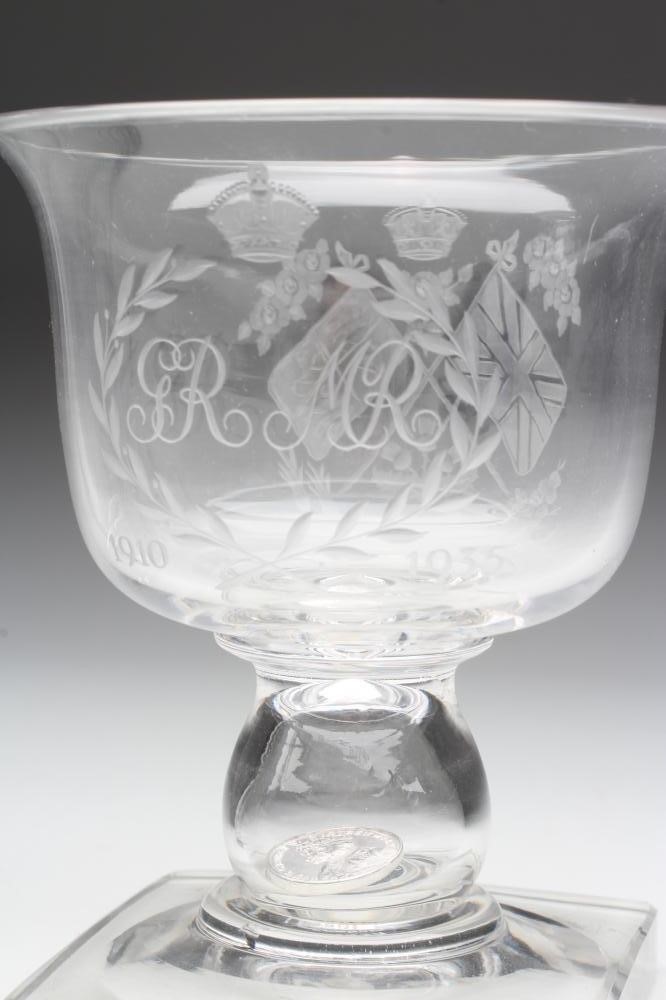 A ROYAL COMMEMORATIVE SILVER JUBILEE GOBLET Image