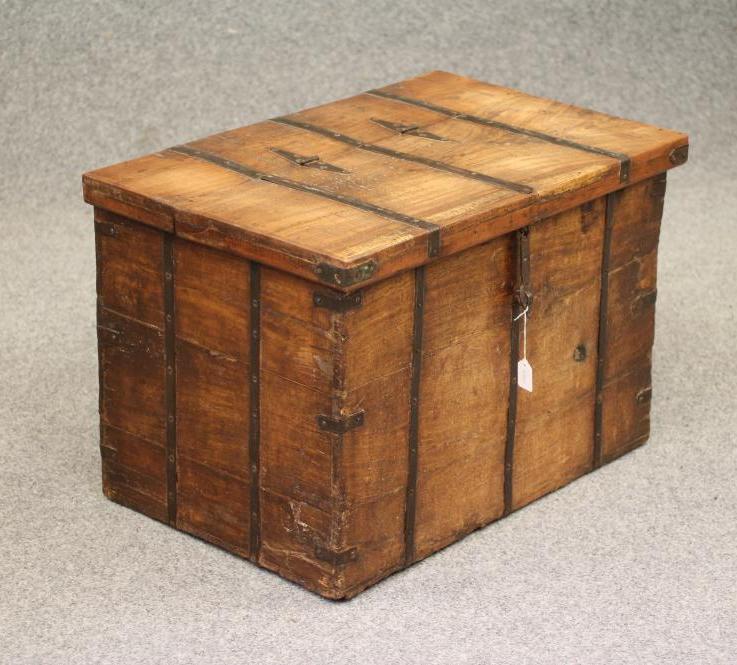 AN INDIAN HARDWOOD DOWRY CHEST Image