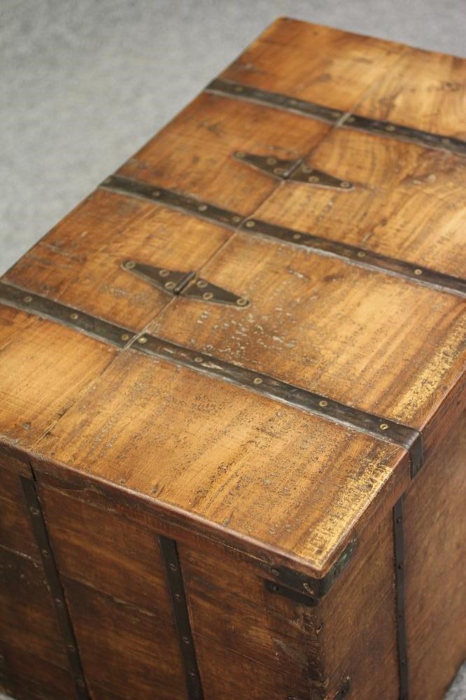 AN INDIAN HARDWOOD DOWRY CHEST Image