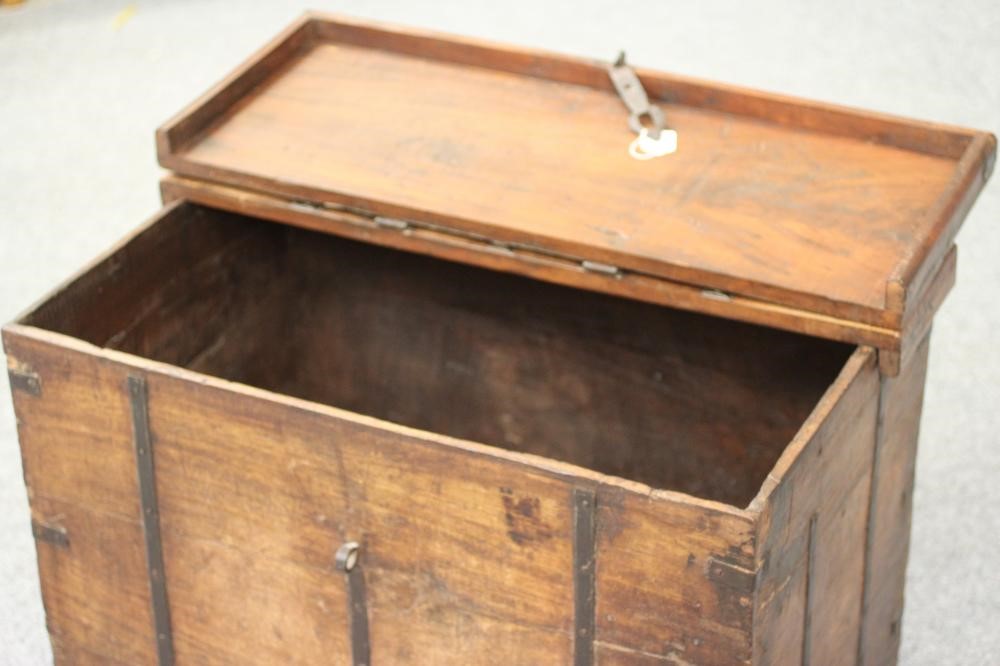 AN INDIAN HARDWOOD DOWRY CHEST Image