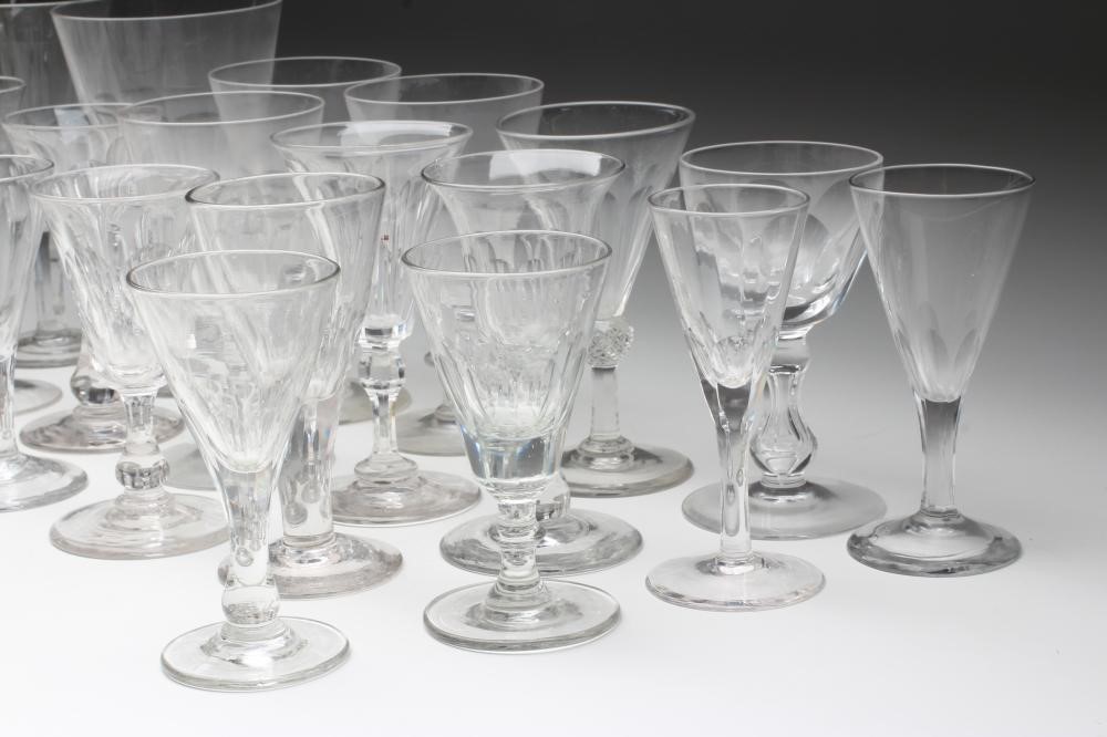 A COLLECTION OF THIRTY ONE GEORGIAN AND LATER WINE GLASSES Image