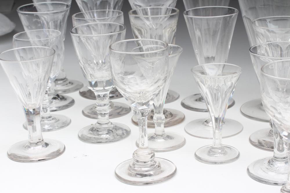 A COLLECTION OF THIRTY ONE GEORGIAN AND LATER WINE GLASSES Image