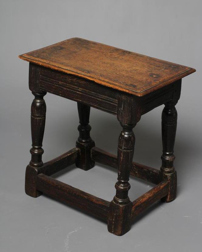 AN OAK JOINED STOOL Image