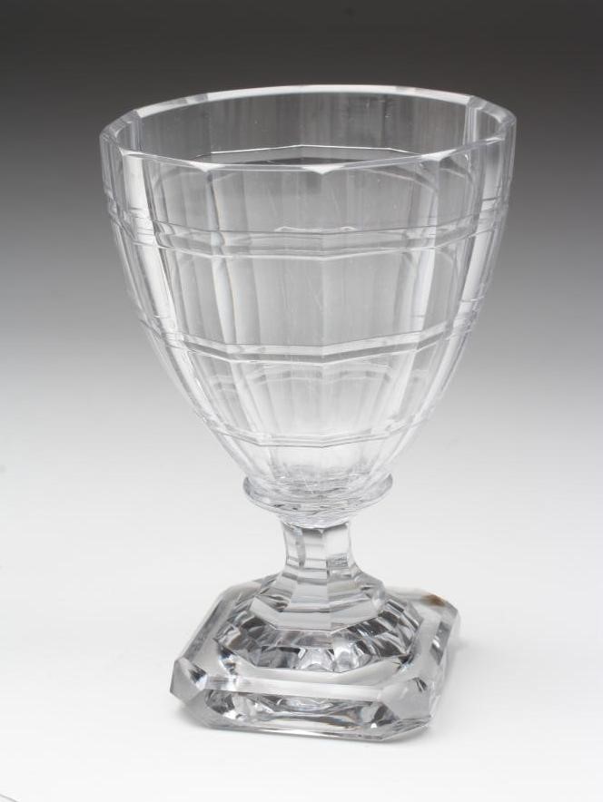 FOUR GEORGIAN RUMMERS including a heavy panel and slice cut rummer on stepped canted square foot Image