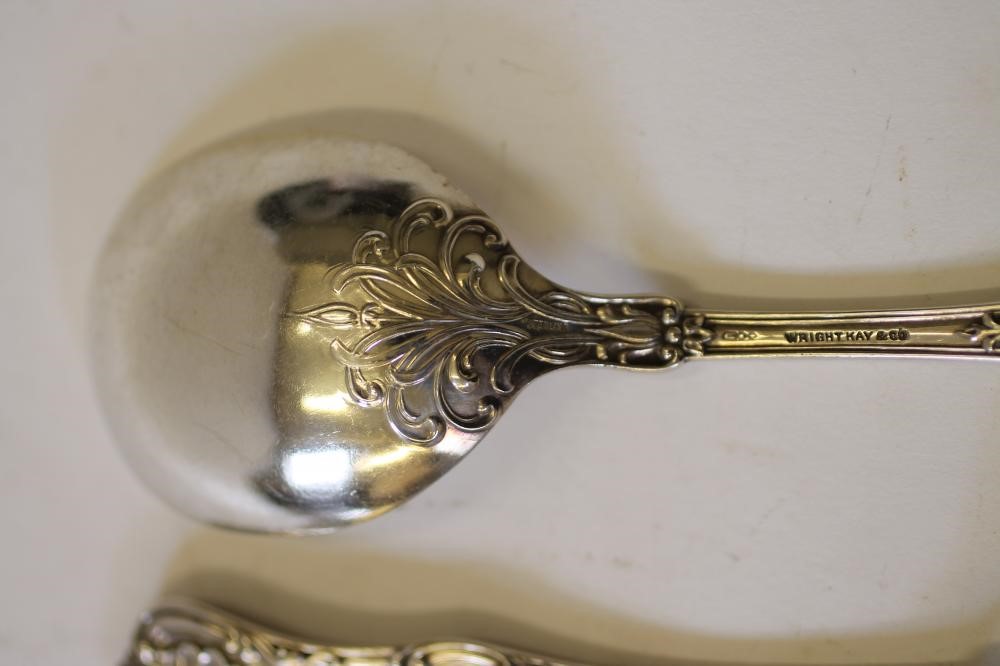 A SET OF SIX SILVER SOUP SPOONS Image