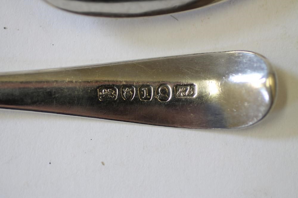 A SET OF SIX SILVER DESSERT SPOONS Image