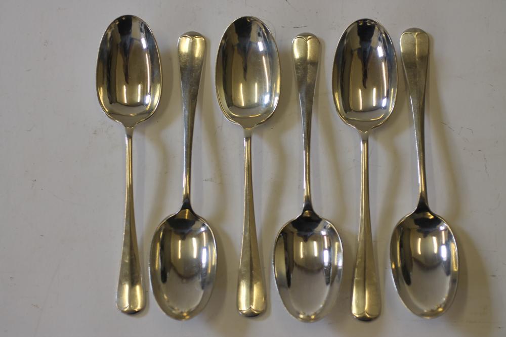 A COMPOSITE SET OF SIX SILVER DESSERT SPOONS Image