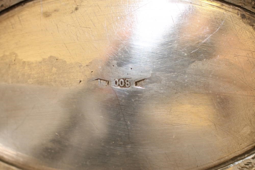 A CONTINENTAL WHITE METAL CENTRE BOWL Image