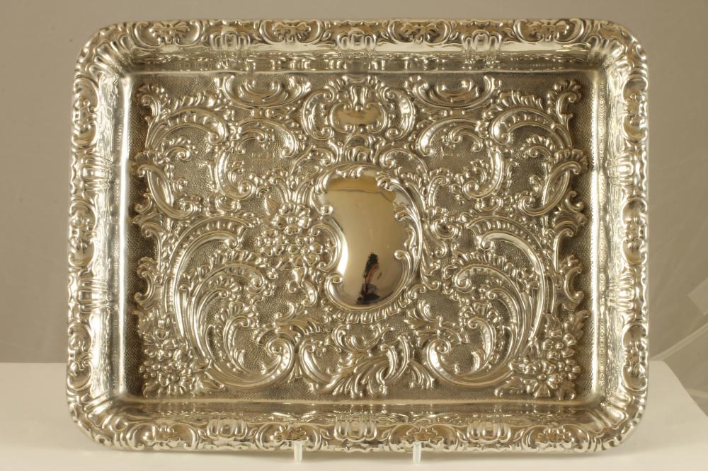 AN EDWARDIAN SILVER DRESSING TABLE TRAY Image