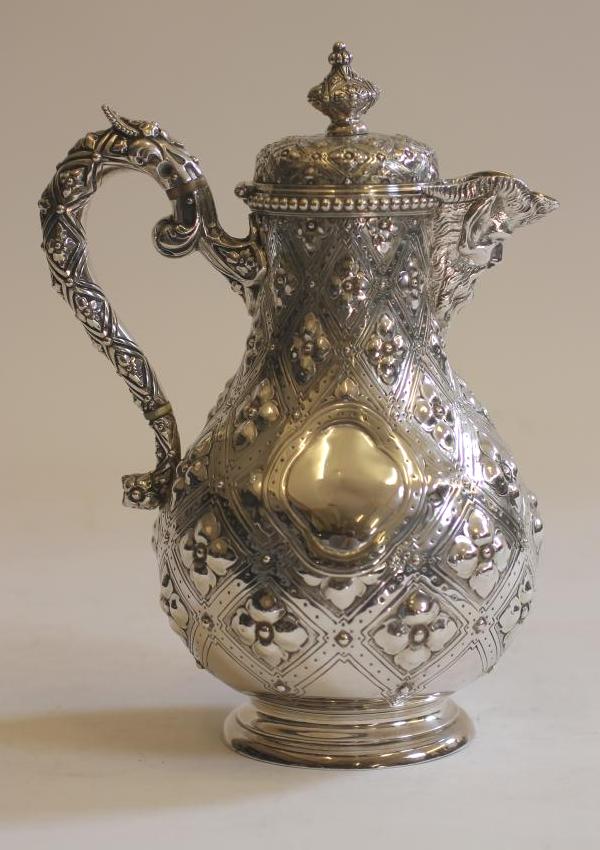 A MID VICTORIAN SILVER WINE JUG Image