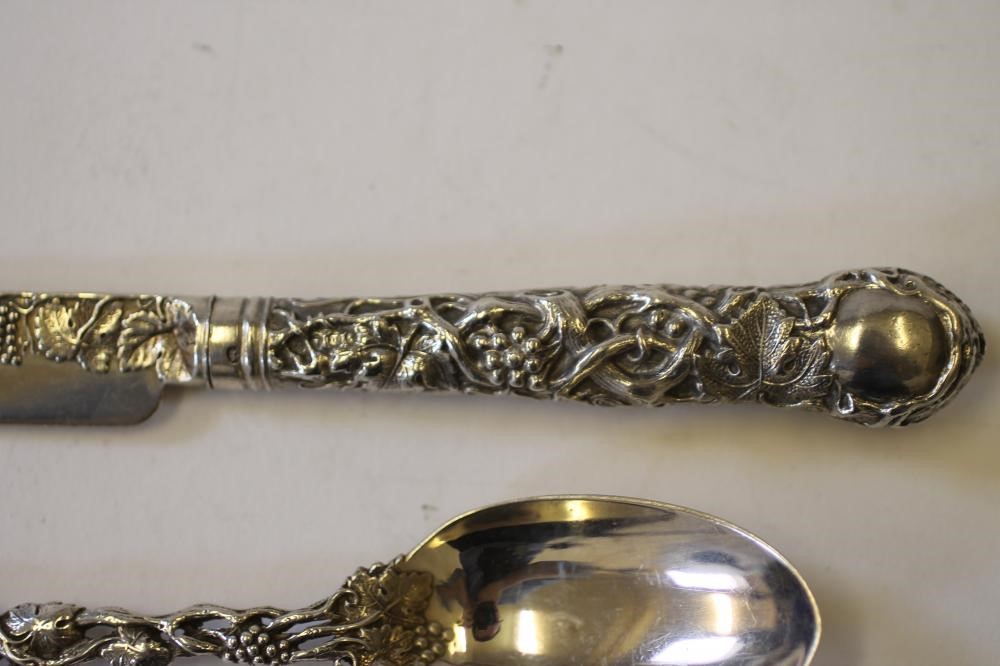 A MID VICTORIAN SILVER KNIFE AND SPOON Image