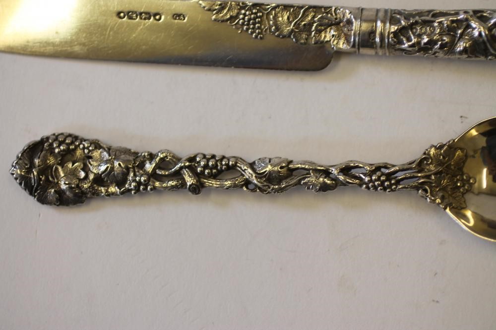 A MID VICTORIAN SILVER KNIFE AND SPOON Image