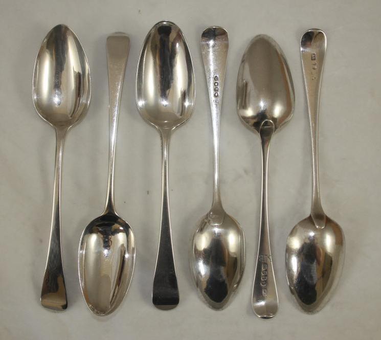 SIX GEORGE III SILVER TABLESPOONS Image