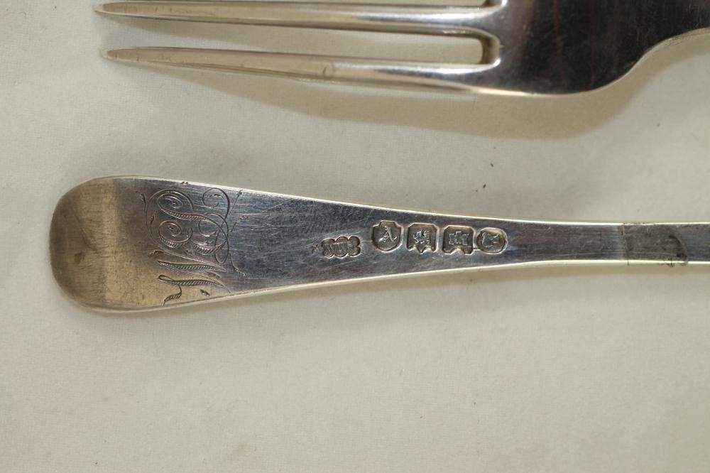 A SET OF THREE VICTORIAN SILVER DESSERT FORKS Image