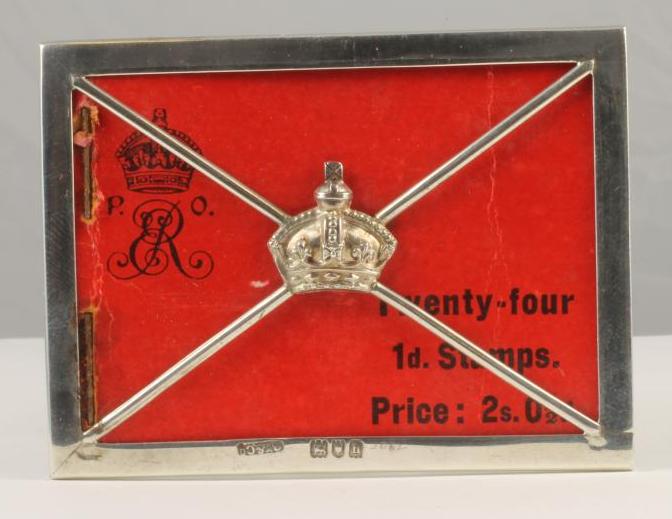 AN EDWARDIAN SILVER STAMP BOOK HOLDER Image