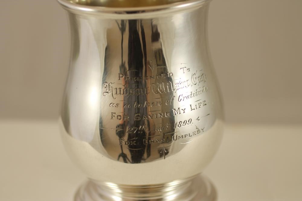 A LATE VICTORIAN SILVER MUG Image