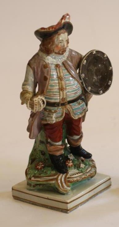 A PEARLWARE FIGURE OF FALSTAFF Image
