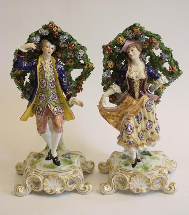 A PAIR OF FRENCH PORCELAIN DANCING FIGURES Image