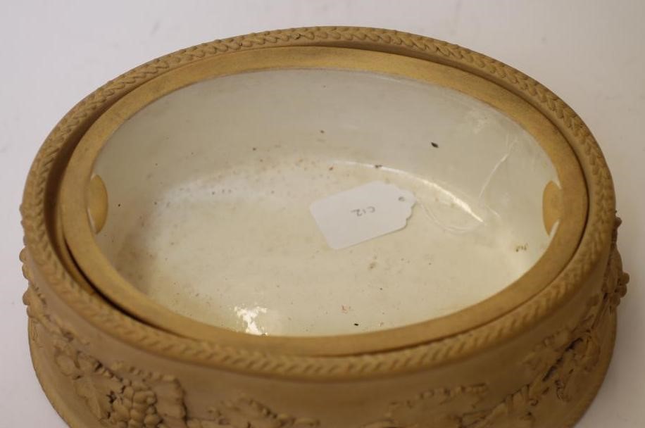 A VICTORIAN WEDGWOOD CANEWARE GAMEPIE DISH Image