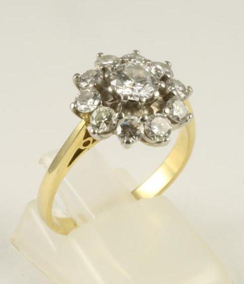 A DIAMOND CLUSTER RING Image