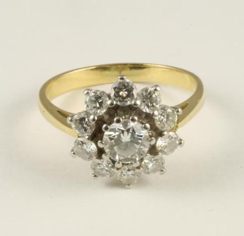 A DIAMOND CLUSTER RING Image