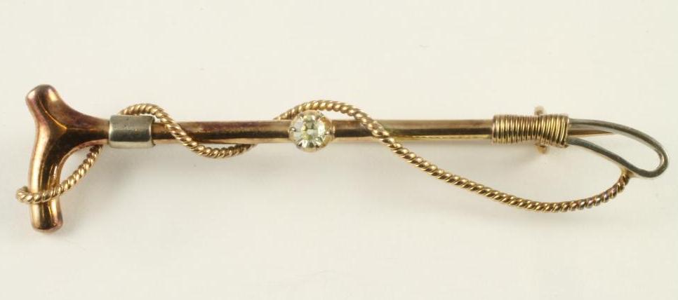 AN EDWARDIAN 15CT GOLD STICK PIN Image