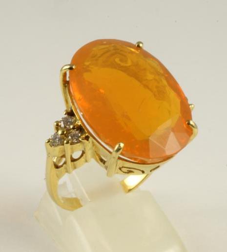 A FIRE OPAL DRESS RING Image