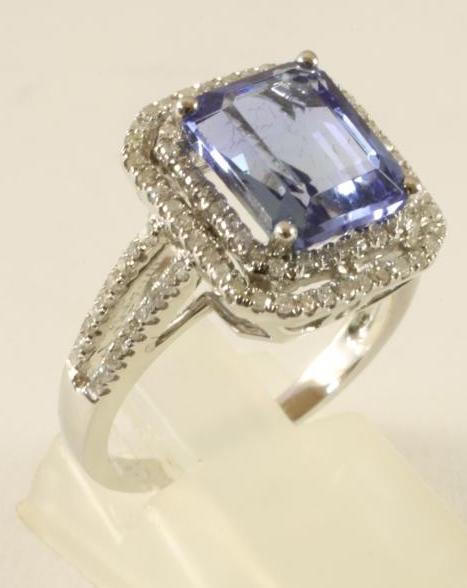 A TANZANITE AND DIAMOND DRESS RING Image