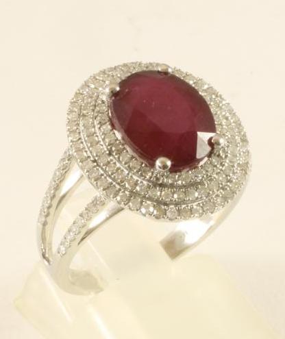 A RUBY AND DIAMOND DRESS RING Image