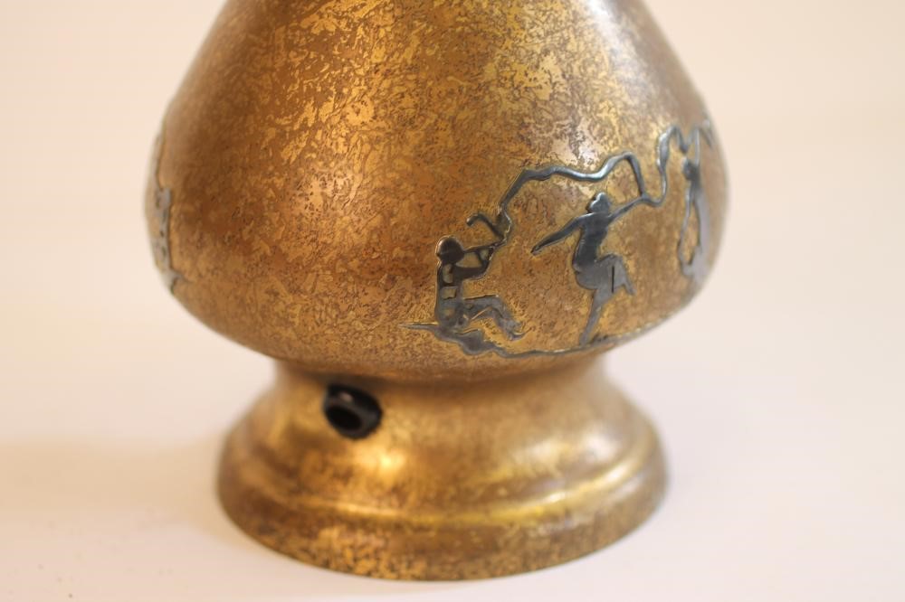 AN ART DECO GILT BRONZED METAL LAMP BASE Image