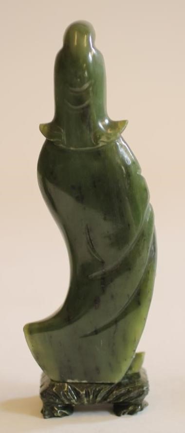 A PAIR OF CHINESE JADE TYPE MODELS OF ELEPHANTS Image