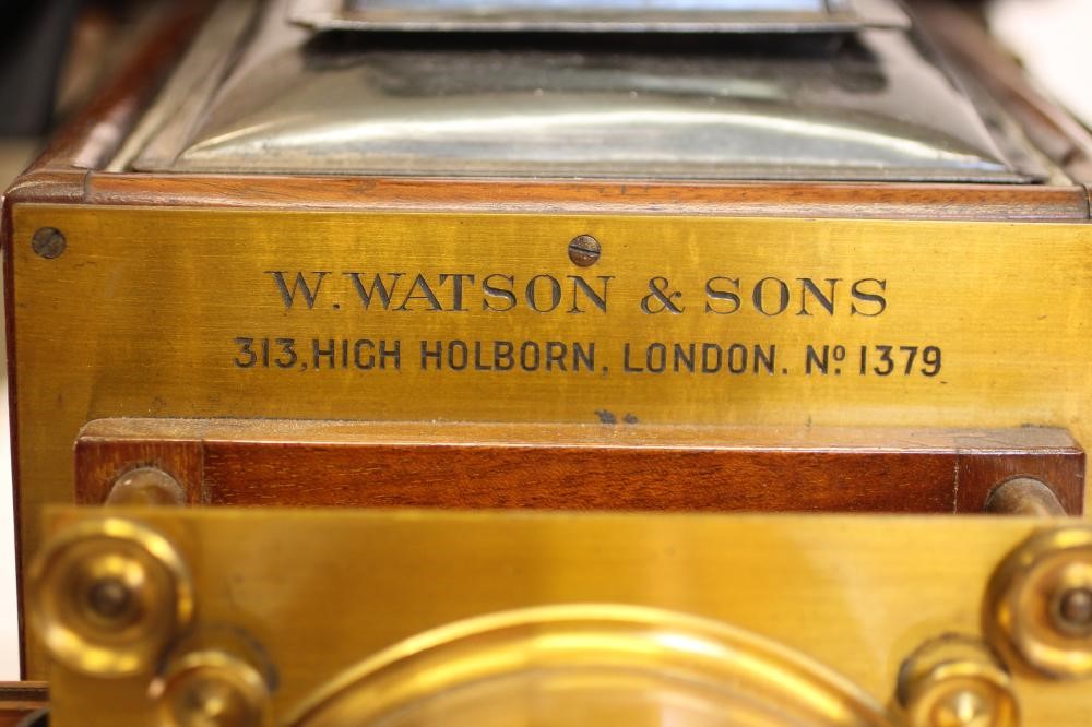 A LATE VICTORIAN MAHOGANY AND BRASS MAGIC LANTERN by W Watson & Sons Image