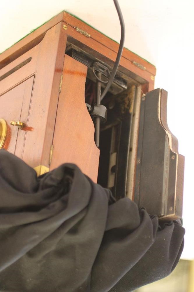 A LATE VICTORIAN MAHOGANY AND BRASS MAGIC LANTERN by W Watson & Sons Image